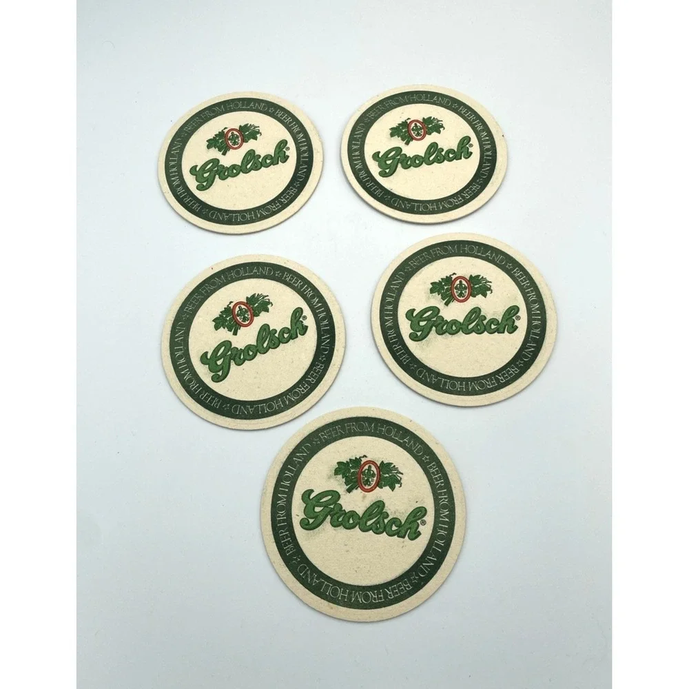 Vintage Grolsch Coasters Lot of 5 Beer from Holland 4.25